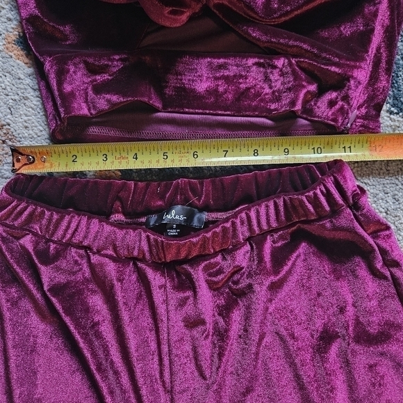Lulu's Burgundy Velvet Jumpsuit - Picture 4 of 13